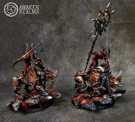 Bloodcrushers Of Khorne, Warhammer 40k Khorne, 40k Khorne, Chaos Daemons, Warhammer Miniatures, Warhammer Aos, Ange Demon, Warhammer Models, 40k Miniatures