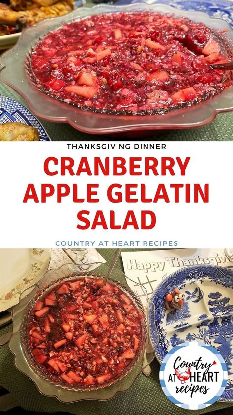 Salads Thanksgiving, Cranberry Gelatin Salad, Fresh Cranberry Salad, Apple Cranberry Salad, Cranberry Jello Salad, Cranberry Salad Recipes, Gelatin Salad, Thanksgiving Salad, Apple Salad Recipes