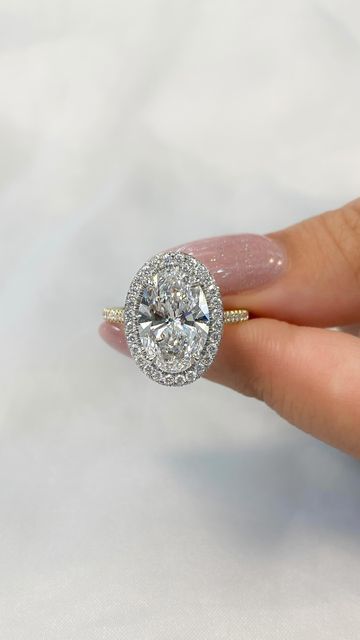 Dream Rings, Cathedral Setting, Ring Pop, Pave Diamond Band, Future Engagement Rings, Oval Diamond Ring, Halo Setting, Wedding Vibes, Oval Rings