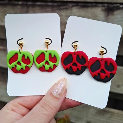 Adorable poison apple earrings available just in time for Halloween! Don't forget to use code LAUNCH20 to get 20% off 💖 Apple Earrings, Poison Apple, Poison Apples, Just In Time, Clay Earrings, In Time, Don't Forget, Halloween