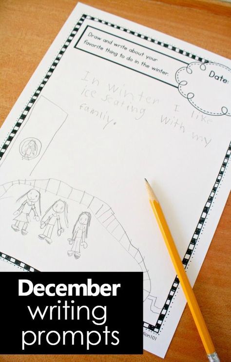 Write about favorite December topics like gingerbread, winter, holidays and more with these printable December writing journal prompt ideas for kids. #preschool #kindergarten #firstgrade Winter Journal Prompts, Journal Prompt Ideas, December Writing Prompts, Kindergarten Journals, Winter Journal, Preschool Journals, December Writing, Journal Prompts For Kids, Prompt Ideas