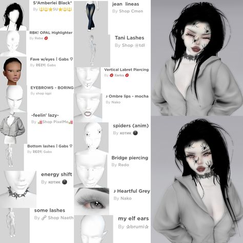 Imvu Outfits Under 4000, Imvu Tutorial Avatar, Imvu Goth Outfits, Kawaii Imvu Avatar, Imvu Face Ideas Tutorial, Imvu Face Tutorial, Imvu Avi Ideas Under 4000, Goth Imvu Avatar, Cute Imvu Avatars Ideas