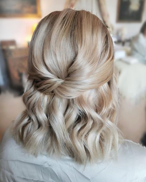 Half Up Half Down Bridesmaid Hair Short Medium Lengths, Bridesmaid Hairstyles Half Up Half Down Braid Short Hair, Bridesmaid Bob Hairstyles, Short Bridesmaid Hair Half Up, Medium Length Formal Hair, Bob Hairstyles Formal, Bridesmaid Hairstyles Boho, Bob Bridesmaid Hairstyles, Half Up Half Down Bridesmaid Hair Short