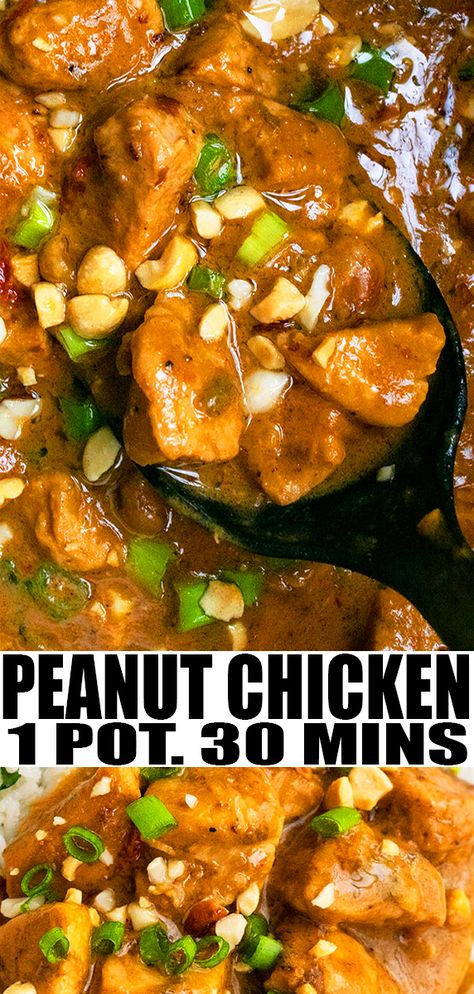 Peanut Butter Chicken, Healthy Asian, Spicy Peanut Sauce, Peanut Chicken, Butter Chicken Recipe, Instant Pot Recipes Chicken, Instant Pot Dinner Recipes, Easy Instant Pot Recipes, Best Chicken Recipes