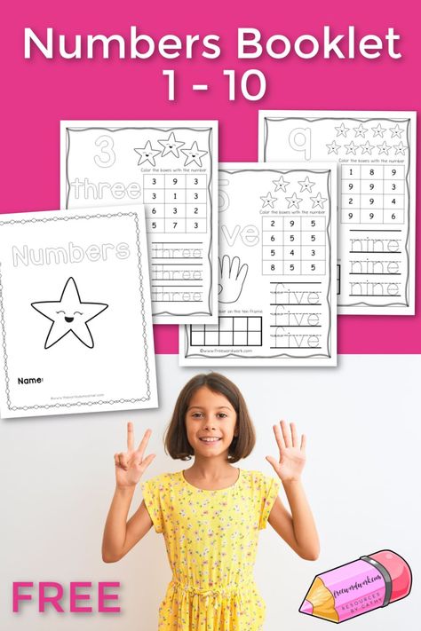 Number Booklets Free Printable, Number Book, Prek Math Activities, Free Printable Numbers, Prek Math, Printable Chore Chart, Pre Kindergarten, Primary Maths, Love Math