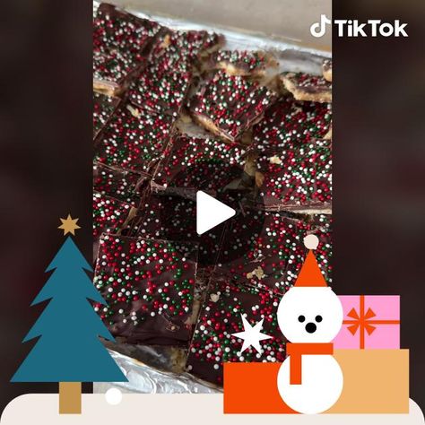 TikTok · The Lazy K Kitchen Christmas Toffee Bark, Christmas Toffee, Toffee Cookie Recipe, Graham Cracker Toffee, Toffee Bark, Easy Treats To Make, Cracker Toffee, Toffee Cookies, Christmas Candy Recipes