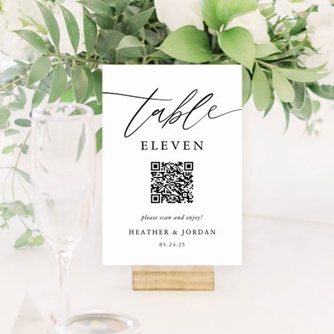 Rustic Wedding QR Code Table Number Qr Code For Wedding, Simple Table Numbers, Rustic Wedding Table Numbers, Wedding Invitations Examples, Modern Table Numbers, Table Numbers Rustic, Wedding Qr Code, Table Numbers Wedding Diy, Table Numbers Wedding Rustic