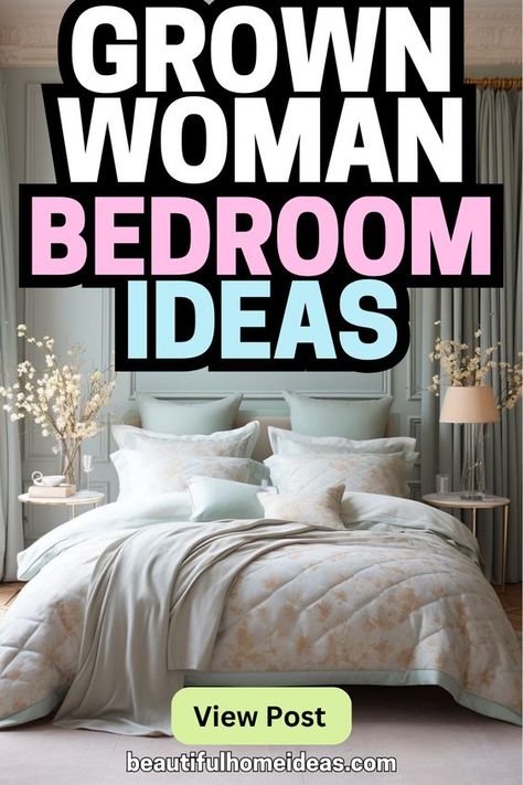 In this blog post we explore some of the best bedroom ideas for women. Across a range of 14 stunning themes covering romantic touches, art, furniture, luxury, elegant and calm interior bedroom features, this guide has everything you need to inspire a bedroom for a grown woman. Woman’s Bedroom Ideas, Mom Bedroom Ideas Decor, Simple Elegant Bedroom Ideas, Pretty Bedrooms For Women, Single Women Bedroom Ideas, Girly Adult Bedroom, Feminine Bedroom Romantic, Stylish Bedroom Ideas For Women, Single Woman Bedroom Ideas