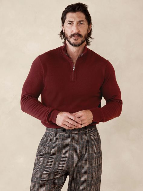 Raoul Italian Merino Sweater | Banana Republic Red Sweater Outfit, Sweater Outfits Men, Berlin Fashion Week, Gay Fashion, Merino Sweater, Berlin Fashion, Neutral Style, Men's Sweaters, Winter Outfits Men