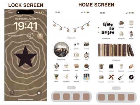 Brown Ios Layout, Phone Wallpaper Theme, Brown Ios, Lockscreen Ios, Ios Layout, Ipad Ios, Iphone Wallpaper Ios, Iphone Home Screen Layout, Retro Horror