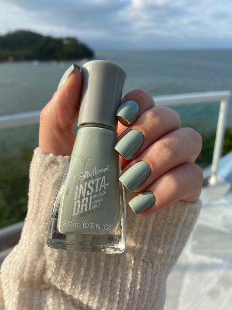 Sally Hansen Insta-Dri nail polish | Thyme is Money - 523 Sally Hansen Thyme Is Money, Sally Hansen Nail Polish Colors, Sally Hansen Insta Dri Colors, Nail Polish Sally Hansen, Sally Hansen Insta Dri, Sally Hansen Nail Polish, Makeup Drawing, Sally Hansen Nails, Nail Colour