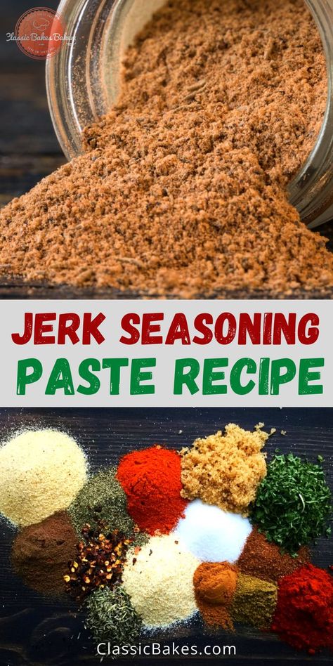 Jerk Paste, Jerk Seasoning Recipe, Jamaican Seasoning, Bbq At Home, Jerk Recipe, Creole Spice, Jamaican Jerk Seasoning, Spice Mix Recipes, Homemade Spice Blends