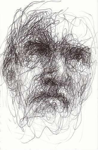 em | Flickr - Photo Sharing! Scribble Drawings, Stylo Art, Scribble Art, Kunst Inspiration, Dark Art Drawings, Portrait Sketches, A Level Art, Creative Drawing, Chiaroscuro