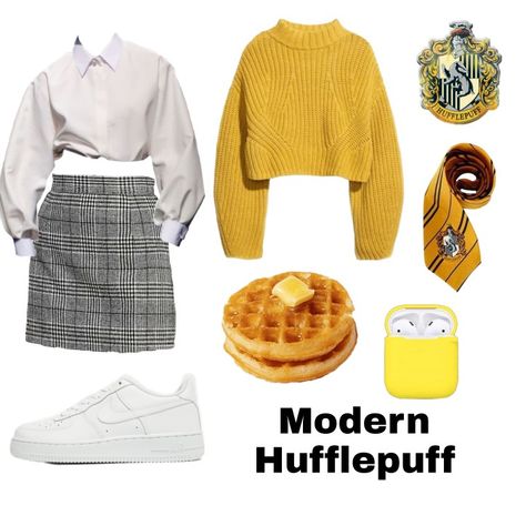 Hufflepuff Inspired Outfits Casual, Hufflepuff Outfit Aesthetic, Hufflepuff Clothes, Hufflepuff Fashion, Hufflepuff Things, Hufflepuff Uniform, Hp Outfits, Hufflepuff Outfit, Classe Harry Potter