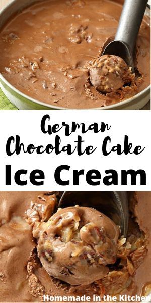 German Chocolate Ice Cream Cake, Homemade German Chocolate Cake Frosting, German Chocolate Ice Cream, Chocolate Cake Ice Cream, German Chocolate Cake Frosting, Heavy Cream Recipes, Homemade Ice Cream Recipes Machine, Homemade German Chocolate Cake, Chocolate Cake Frosting