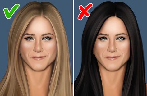 How to Match Hair Color With Skin Tone and Eye Color / 5-Minute Crafts Dark Hair Color Pale Skin, Haircolor Ideas For Brown Eyes, Green Eye Fair Skin Hair Color, Dark Hair For Fair Skin And Blue Eyes, Make Up For Brown Hair Blue Eyes, Red Skin Tone Hair Color, Hair Styles For Pale Skin, Dark Brown Hair And Brown Eyes, Best Hair For Blue Eyes And Fair Skin