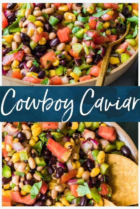 Cowboy Caviar Recipe - The Cookie Rookie® Bean Salsa Dip, Easy Cowboy Caviar, Cowboy Caviar Dip, Caviar Dip, Texas Caviar Recipe, Salsa Dips, Cowboy Caviar Recipe, Best Dip, Texas Caviar