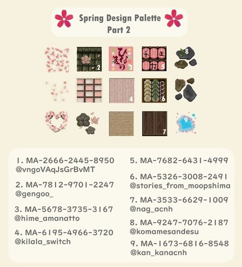 ACNH Ideas • Instagram Acnh Cherry Blossom, Pink Designs, Path Design, Acnh Ideas, Cherry Blossom Season, Design Palette, Blossom Design, Spring Design, Pink Design