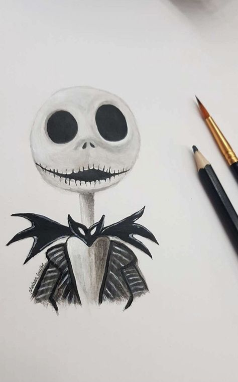 Jack Drawing Nightmare Before Christmas, Jack Skellington Watercolor, Jack Skellington Sketch, Timburton Drawing, Tim Burton Characters Drawings, Jack Skellington Painting, Nightmare Before Christmas Painting, Dark Animation, Sasuke Wallpaper