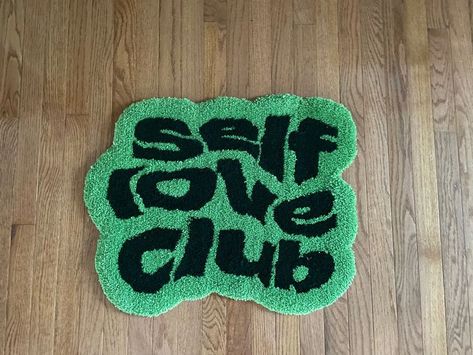 Statement Rug, Self Love Club, Love Club, House Room, Needle Art, Punch Needle, Art Background, Tufted Rug, Drink Sleeves