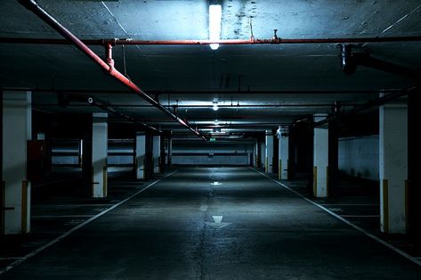 Underground Garage, Public Domain Photos, Parking Garage, Dark Places, Night Aesthetic, Car Photography, Parking Lot, Car Parking, Night Photography