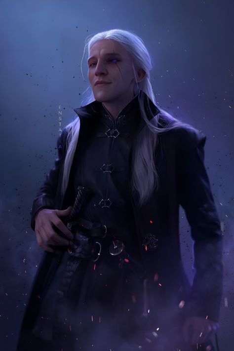 Prince Aemond Targaryen,also known as Aemond one-eye and kingslayer and the member of targaryen family HD wallpaer participated in the dance of the dragon an game of thrones universe event war between greens and blacks played by Ewan Mitchell Aemond Targaryen, Tumblr, Hair, White, Black, Art