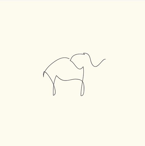 Elephant Tattoos Tiny, Tiny Tattoo Elephant, Elephant Tattoo Line Art, Basic Elephant Tattoo, Tattoo Of Elephant, One Line Tattoo Elephant, Elephant One Line Drawing, Elephant Tattoos Line Art, Delicate Elephant Tattoo