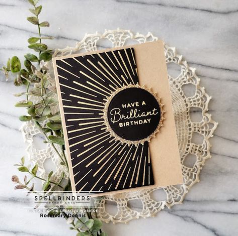 Hey There .... rosigrl!: Spellbinders April Club Kits! Father's Day Cards Handmade, Foil Pressed Cards, Glimmer Hot Foil, Hot Foil Stamping, Spellbinders Cards, Foil Cards, Glitter Paper, Cards For Friends, Card Layout