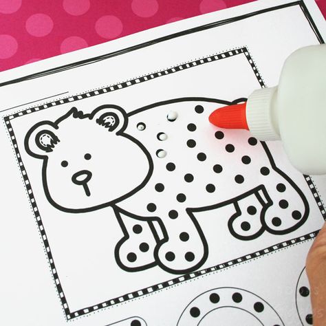 Preschool Glue, Glue Practice, Motor Skill Activity, December Themes, Ladybug Room, Preschool Steam, Prewriting Skills, September Themes, Dot Letters