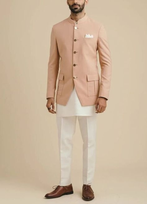 Stylish Partywear Designer Suit Groom Wedding Bndhgala Suit Jodhpuri Slim Fit Suit For Men. Groomsmen Kurta, Indian Cocktail Party, White Jodhpuri, Jodhpuri Suits For Men Wedding, Peach Sherwani, Men Jodhpuri, Jodhpuri Sherwani, Wedding Wear Indian, Jodhpur Pants