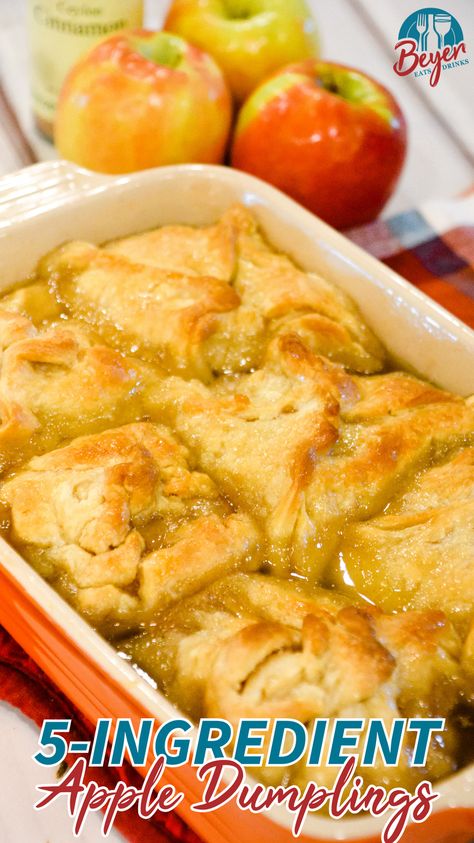 Looking for a quick and delicious dessert? These 5-ingredient apple dumplings with refrigerator pie crust are warm, flaky, and SO easy to make! Perfect for a cozy night in or a last-minute dessert, they’re ready in 30 minutes and taste like a homemade treat. Simply wrap apple slices in pie crust, pour over a cinnamon-sugar butter sauce, and bake! Serve with a scoop of vanilla ice cream for extra indulgence. 🍏🍨

#EasyDesserts #AppleDumplings #FallRecipes #CozyEats #PieCrustDesserts Easy Desserts Using Apple Pie Filling, Apple Wrapped In Pie Crust, Easy Apple Dumplings With Pie Crust, Apples And Pie Crust Dessert Recipes, Apple Dumplings With Pie Crust, Amish Pie Crust Recipe, Recipes Using Apples, Pie Crust Dessert, Easy Dumplings Recipe