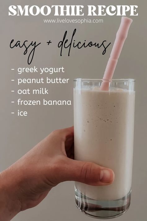 5 Ingredient Easy Peanut Butter Banana Smoothie - so easy and absolutely delicious, easy for breakfast on the go, or a summertime pick me up. Pregnant Drinks, Greek Yogurt And Peanut Butter, Healthy Pregnancy Food, Breakfast Shakes, Peanut Butter Banana Smoothie, Perfect Summer Drink, Protein Smoothie Recipes, Peanut Butter Smoothie, Summer Smoothies