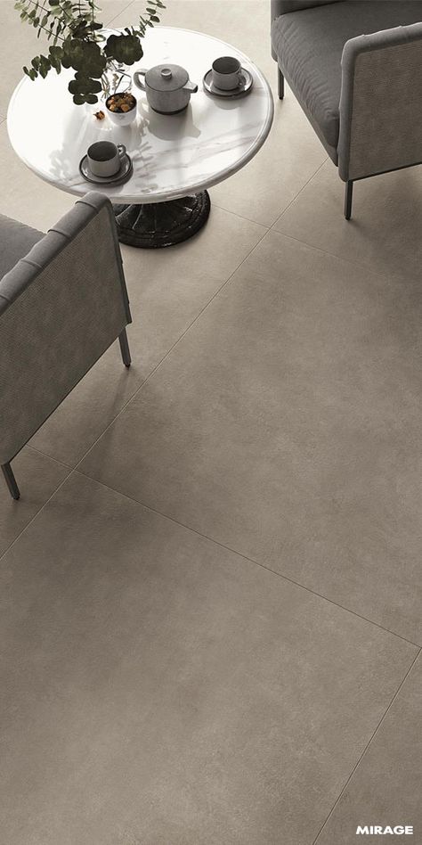 Restaurant Design Inspiration, Tile Floor Living Room, Grey Floor Tiles, Smooth Concrete, Living Room Tiles, Floor Tile Design, Modern Tiles, 아파트 인테리어, Tiles Design