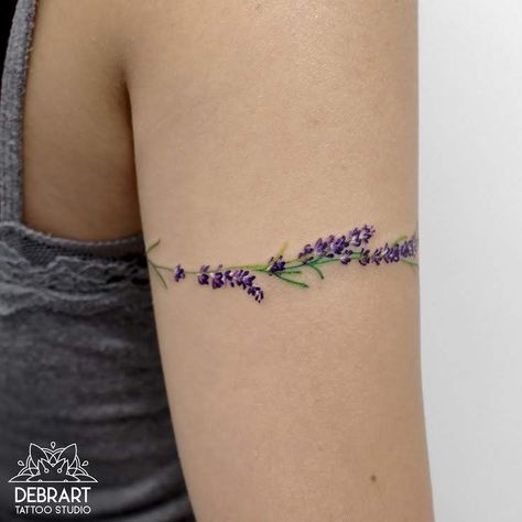 Minimalism Colorful, Wildflowers Tattoo, Simple Flower Tattoo, Lavender Tattoo, Nature Tattoo, Simple Tattoo Designs, Body Suit Tattoo, Tattoo Bracelet, Lavender Flower