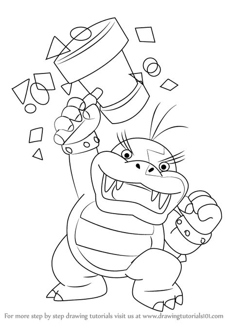 Learn How to Draw Morton Koopa Jr. from Koopalings (Koopalings) Step by Step : Drawing Tutorials Morton Koopa, Disney Coloring Pages Printables, Koopa Troopa, Mario Coloring, Shrink Paper, Mario Coloring Pages, Christmas Planters, Hand Crafts For Kids, Disney Colors