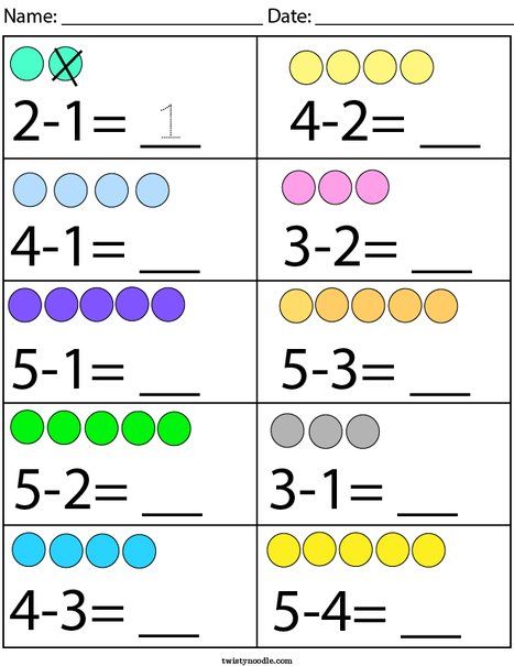 Subtract within 5 Math Worksheet - Twisty Noodle Subtraction Worksheets For Preschool, Maths Subtraction Activities, Preschool Subtraction Worksheets, Subtraction Within 5 Kindergarten, Teaching Subtraction Kindergarten, Kindergarten Addition And Subtraction Activities, Maths For Preschoolers, Math For Kindergarten Activities, Maths Activities For Preschool