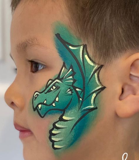 Face Paint Dragon, Boys Face Paint, Dragon Face Paint, Paint Dragon, Dragon Faces, Dinosaur Face Painting, Monster Face Painting, Dragon Face Painting, Animal Face Paintings