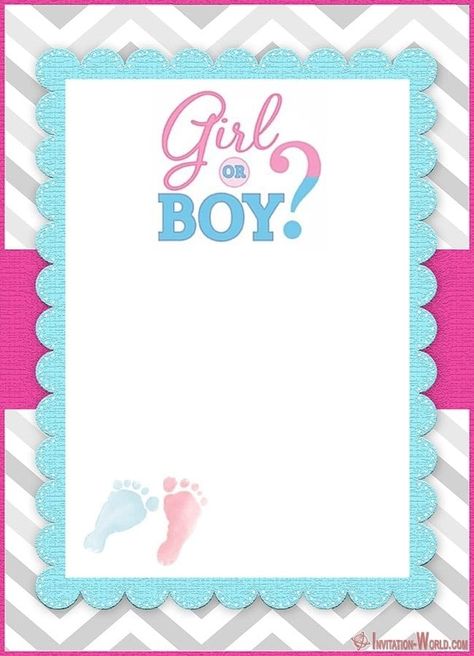 Gender Reveal Invitation Templates - Invitation-World.com Disney Gender Reveal, Gender Reveal Invitations Template, Free Printable Invitations Templates, Idee Babyshower, Gender Reveal Party Invitations, Gender Party, Free Printable Invitations, Baby Gender Reveal Party, Printable Invitation Templates