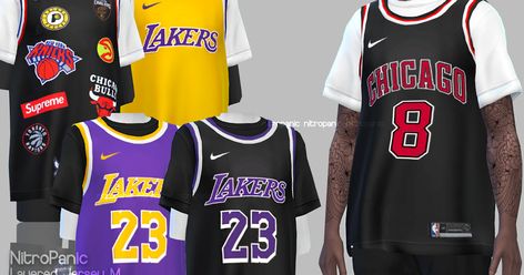 THE SIMS 4 CC NBA Jersey With T Shirt. for male sim Package Info: 14 Swatches  With all the Lods (0-3) Shadow Map Specular ... Outfit Sims 4 Cc Male, Sims 4 Cc Male Nike Tech, Sims 4 Cc Male Clothing Black, The Sims 4 Cc Male Clothing Nike, Sims 4 Cc Male Basketball Shorts, Sims 4 Basketball Jersey, Sims 4 Cc Tracksuit Male, Sims 4 Sports Cc Male, Sims 4 Cc Y2k Men