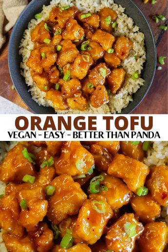 Vegan Orange Chicken, Orange Tofu, Resep Vegan, Tofu Recipes Healthy, Breaded Tofu, Tofu Recipes Vegan, Tofu Dishes, Orange Sauce, Tasty Vegetarian Recipes