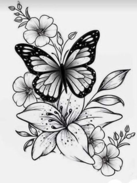 Cover Up Tattoo Butterfly, Cross And Butterfly Tattoo, Shaded Flower Tattoo, Flower With Butterfly Tattoo, Butterfly And Flower Tattoo Designs, Butterfly Tattoo Wrist, Butterfly Tattoo With Flowers, Mariposas Tattoo, Flower Tattoo Stencils