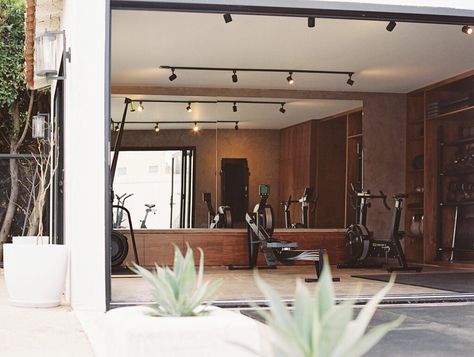 Wellness Influencer Remi Ishizuka's Former Dusty Garage Is A Workout Sanctuary Thanks To These Home Gym Ideas Gym Remodel, Wellness Influencer, Limewash Walls, Backyard Goals, Home Gym Ideas, Dream Gym, Diy Home Gym, Garage Renovation, Garage Exterior