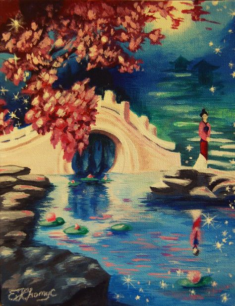 Mulan Mulan Fanart, Anime Mermaid, Disney Paintings, Mulan Disney, Images Disney, Disney Nerd, Disney Artwork, Disney Concept Art, Moon Light