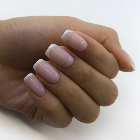 French Nails Design, Short French Tip Nails, White Tip Nails, French Tip Nail Designs, French Manicure Nails, Short Square Nails, Pointed Nails, French Tip Acrylic Nails, Basic Nails