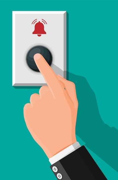 Door Bell Button, Doorbell Signage, Emergency Button, Painted Window Art, Stop Motion Photography, Hot Wheels Garage, Motion Photography, Bell Button, Flat Vector Illustration