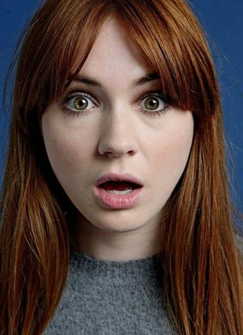 Shocked!!! Celebrity Game, Game Face, Karen Gillan, Red Hair, Red, Hair, Blue