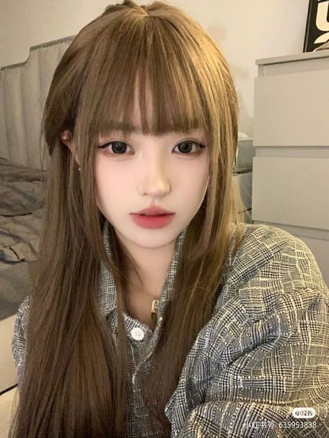 Japanese Bangs, Japanese Hair Color, Cute Bangs, Medium Long Haircuts, Korean Hair Color, Japanese Hairstyle, Haircuts For Medium Hair, Fluffy Hair, Long Straight Hair