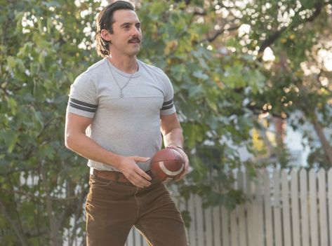 How to Get Milo Ventimiglia’s Hair (and Mustache) From 'This Is Us' Jack Pearson, 2000s Men, Milo Ventimiglia, Popular Shows, Psychological Thrillers, Photo Archive, Super Bowl, A Man, This Is Us