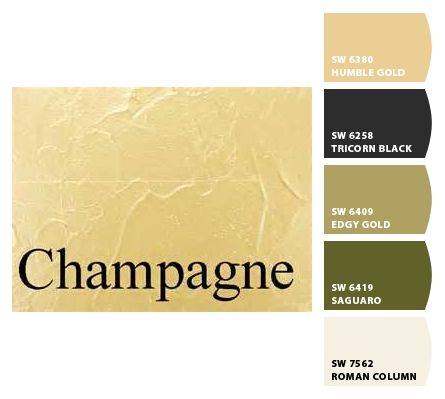 Champagne. Paint colors from Chip It! by Sherwin-Williams Gold Paint Colors For Walls, Gold Paint Colors, Entry Signs, Roman Columns, Gold Curtains, Wall Paint Colors, Golden Rule, Champagne Gold, Sherwin Williams