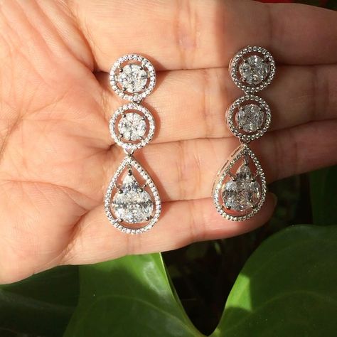 Ratnali Silver Diamond Jewels on Instagram: “Simulated diamonds intricately pressure set in these classy dangler earrings. Perfect to make a silent statement! In stock * * *…” Dangler Earrings, Diamond Jewel, Silver Diamonds, Diamond Earrings, Gold Jewelry, Diamonds, Silver, Gold, On Instagram